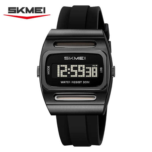 SKMEI Solar Powered Digital Watch — Retro Tonneau Case, No Battery Required [Multiple Colour Choices]