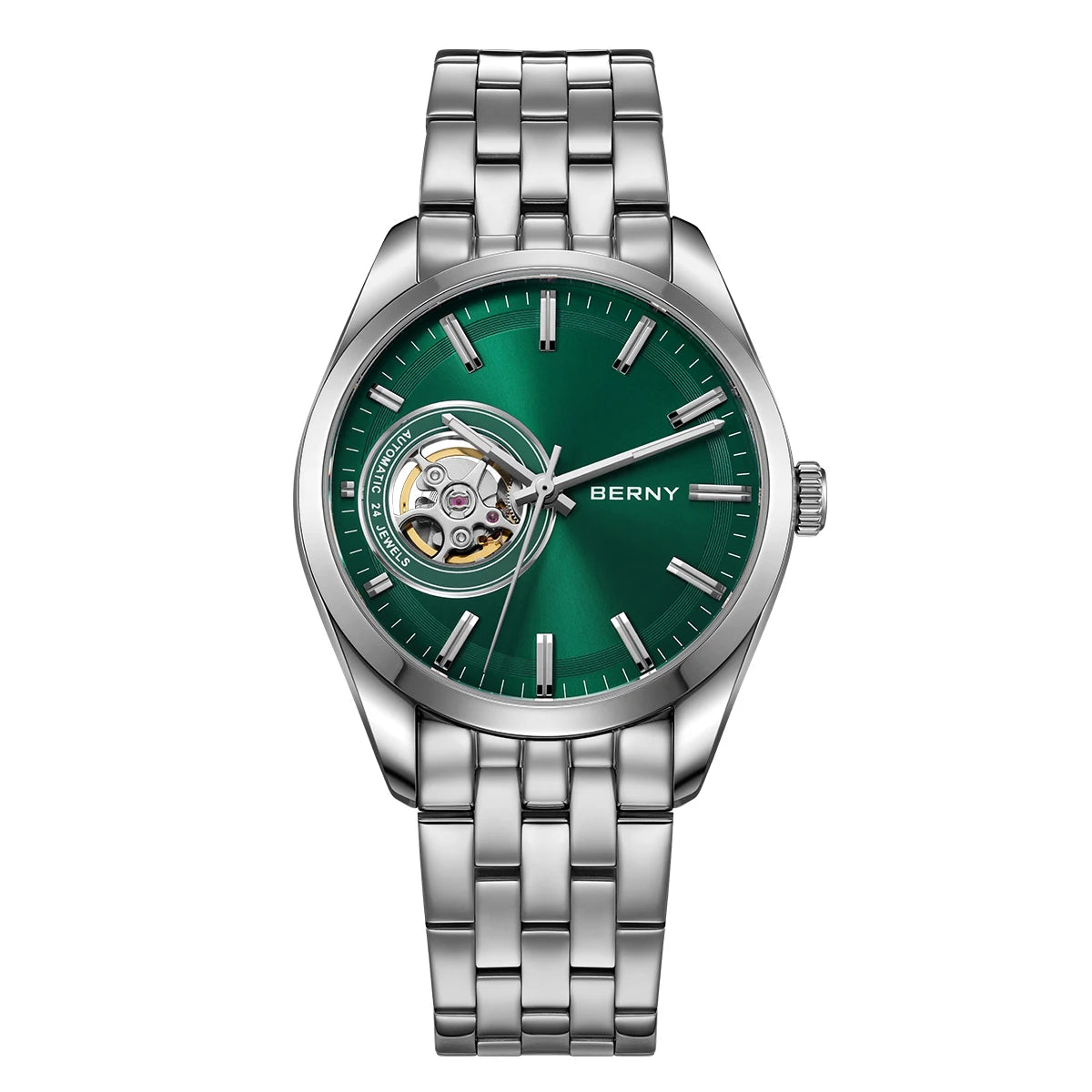 BERNY AM179M — Open-Heart Skeleton Automatic, NH38 Movement, Sapphire Crystal, Stainless Steel, 50m [Dial & Case Options]