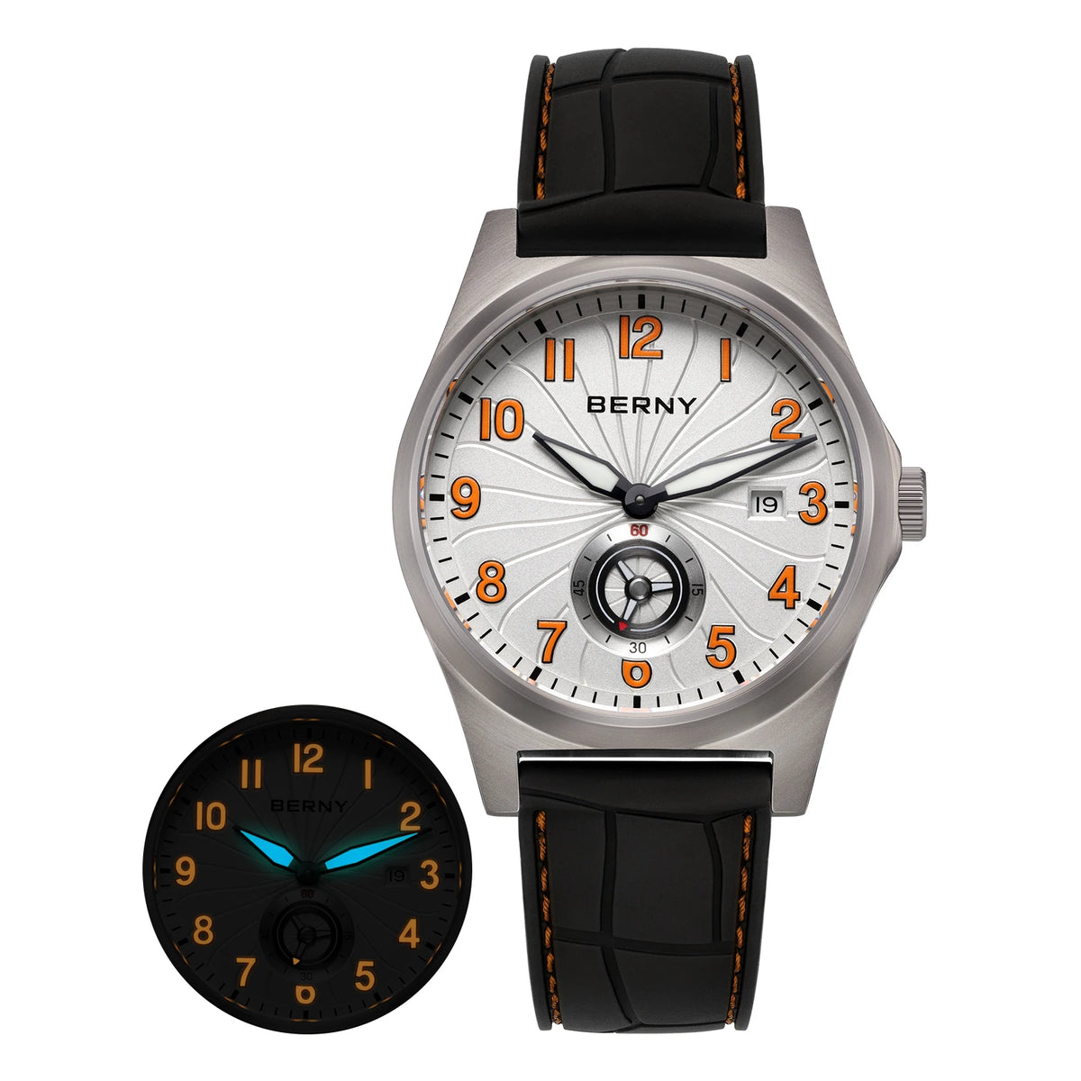 BERNY AMT358 Titanium Beauty — All-Titanium Automatic Watch, 95g, Seagull ST1731 Movement, Sapphire Crystal, 100m Water Resistance, Complete Calendar