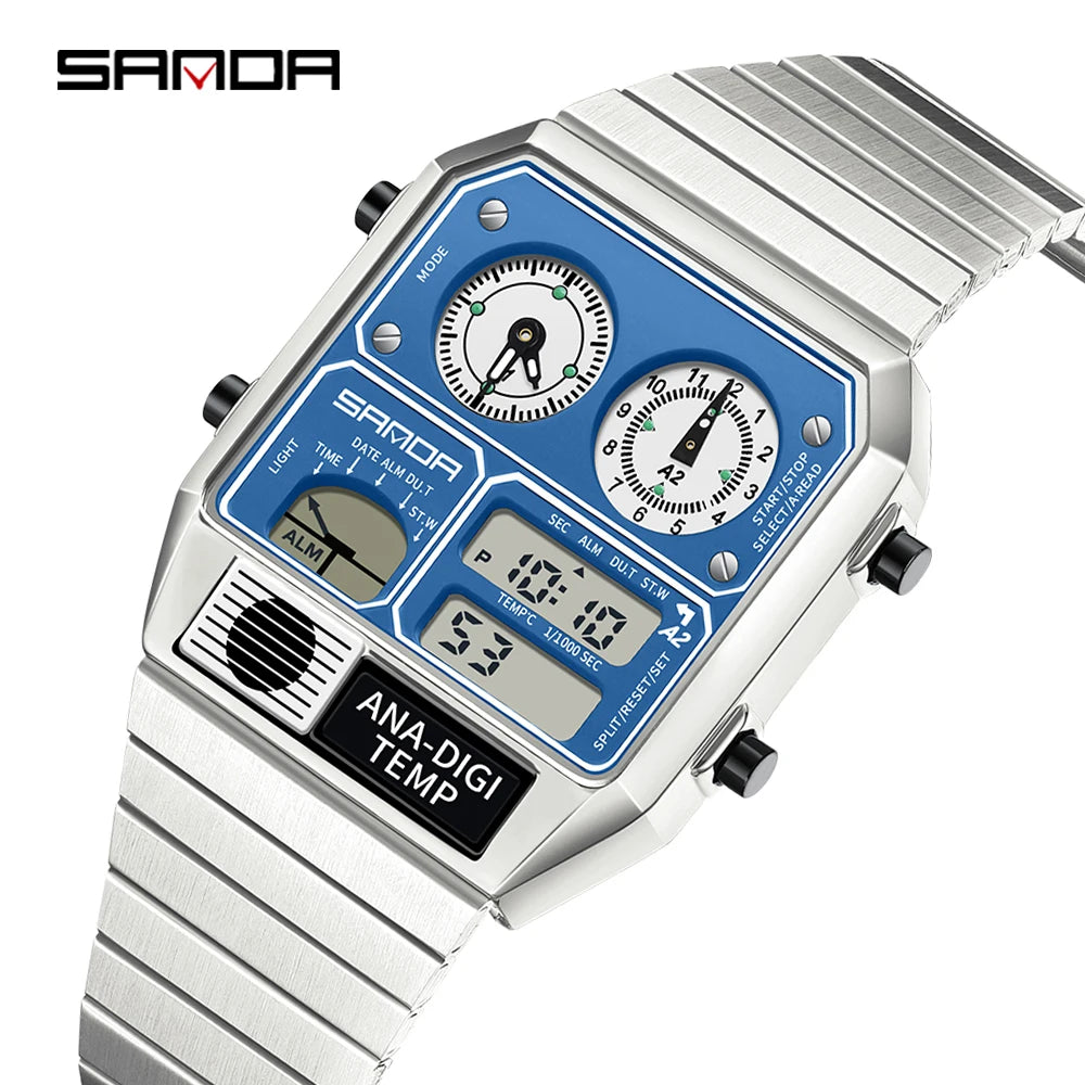 Command Console on Your Wrist — SANDA 3192 Retro Digital-Analog Sport Watch [Colour Options]