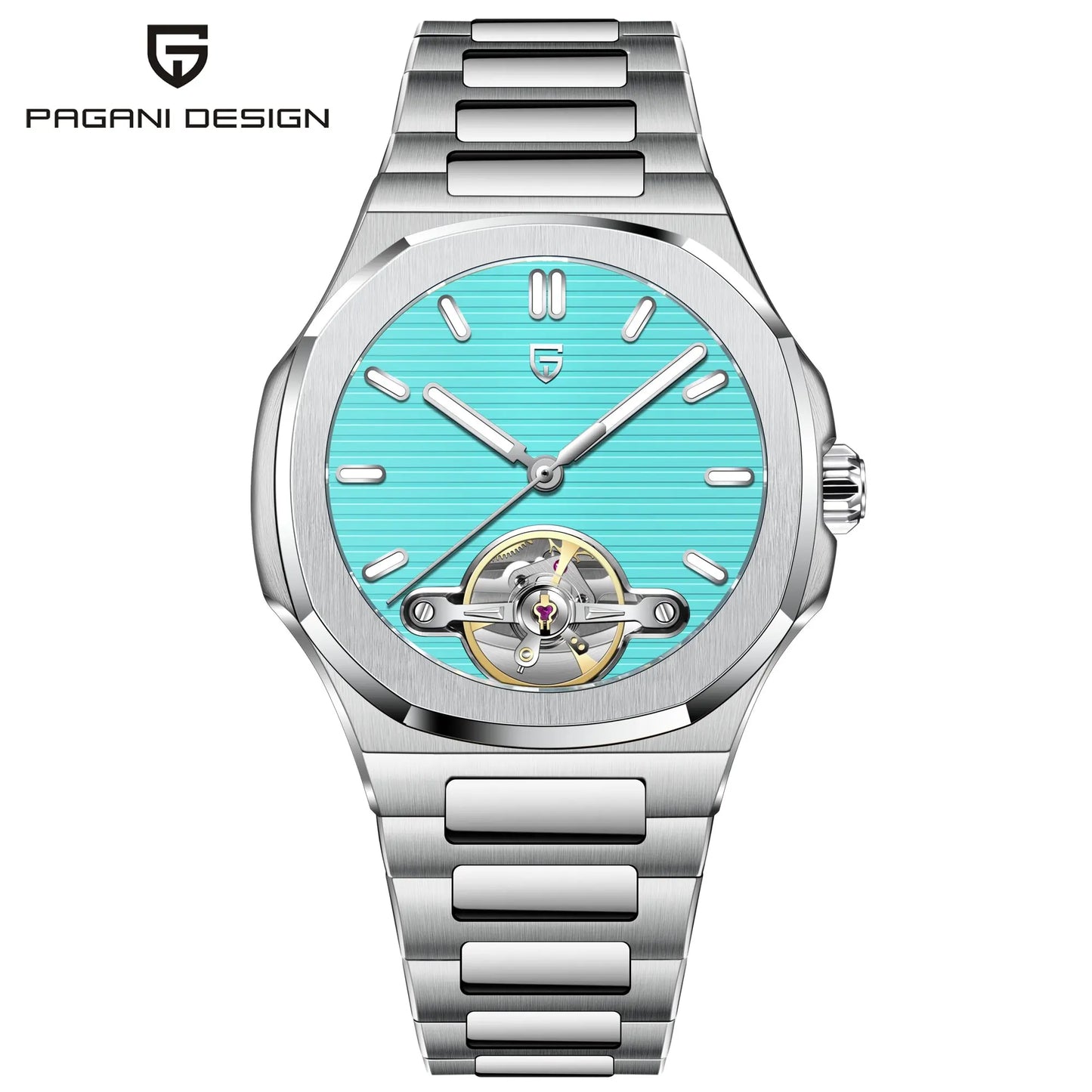 Pagani Design PD-YS025 — Stunning Open Heart Automatic Watch, Bold Round Case, Tourbillon-Style Display, Sapphire