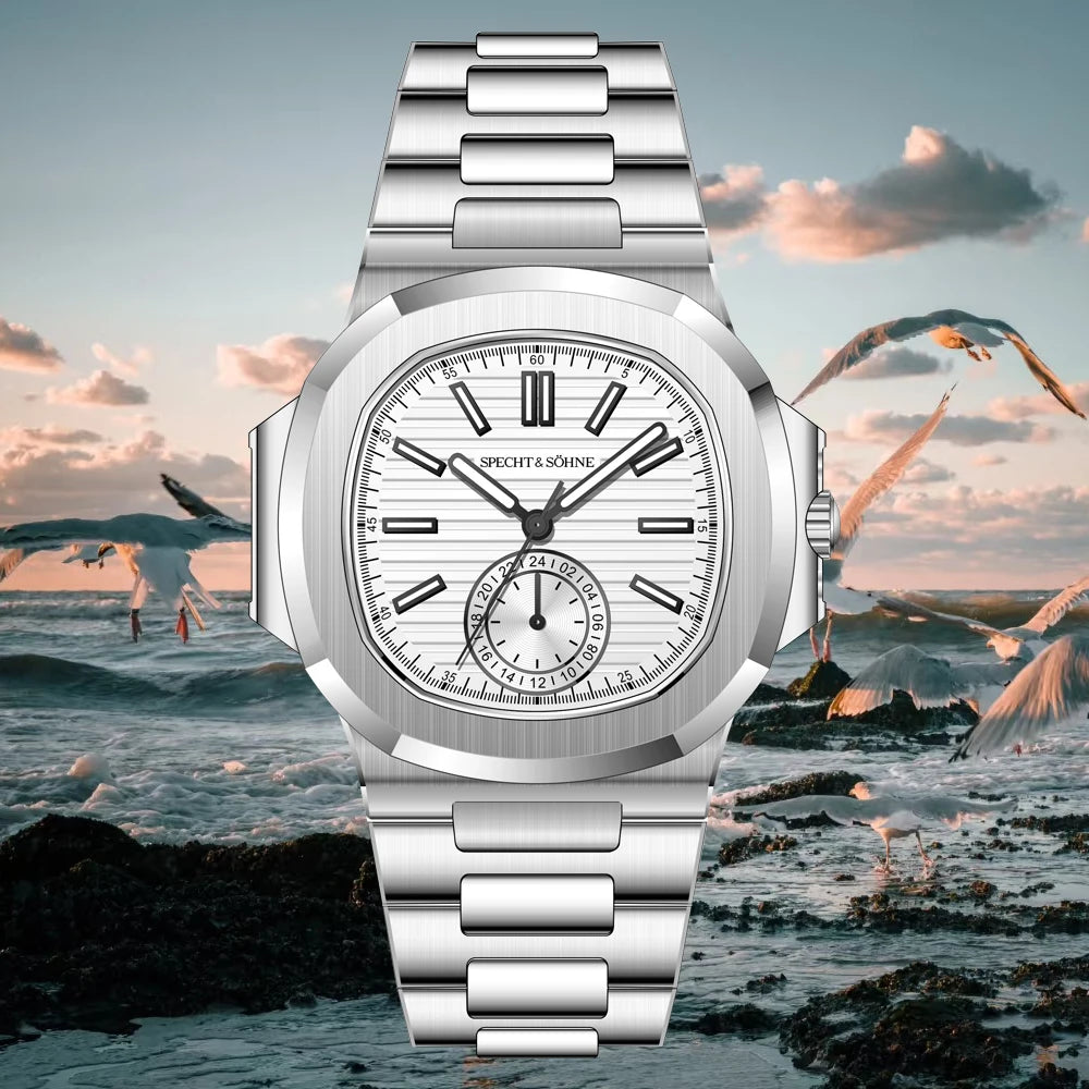 Specht & Söhne SP-0021 — Show-Stopping Ribbed Dial Chronograph Watch, Sapphire Crystal, 50M Waterproof