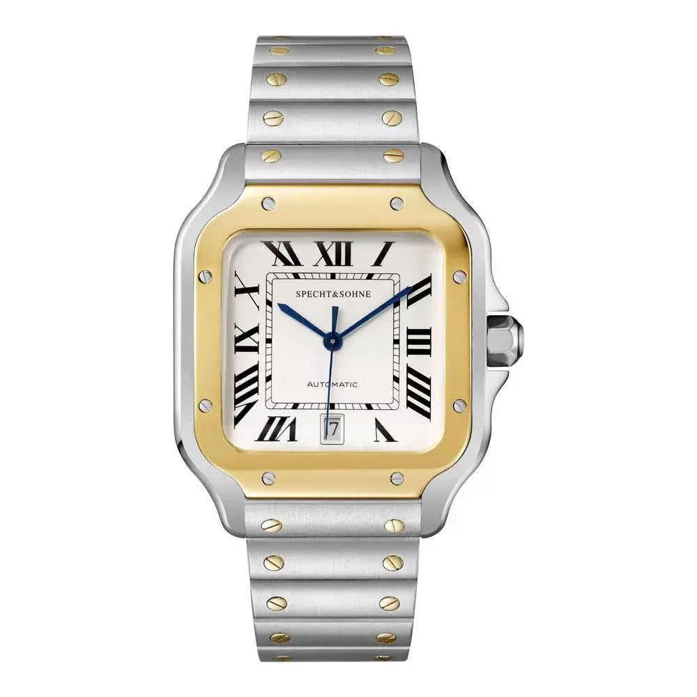 Elegance Redefined — SPECHT&SOHNE SP0011 Rectangular Automatic Fashion Watch, Sapphire Crystal, Stainless Steel [Colour Options]