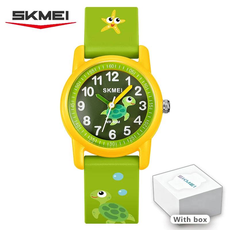 Beautiful SKMEI Kids Watch — 50m Waterproof, Boys & Girls [Colour & Cartoon Options]
