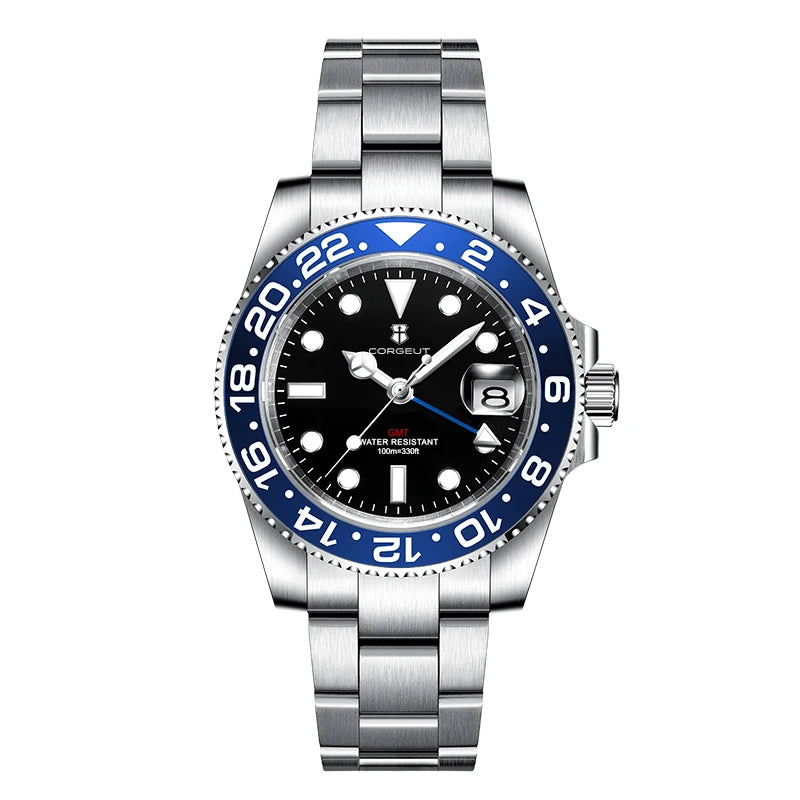 Corgeut GMT Quartz Diver Watch — Iconic Dive Watch Looks, Ceramic Bezel, Unbeatable Value [Multiple Strap & Colour Options]