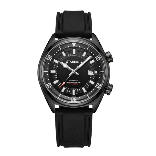 STARKING AM0603 Automatic Dive Watch: Japanese Miyota 8215, Hardlex Crystal, 100m Water Resistant, Silicone Strap, Date Window [Colour Options]