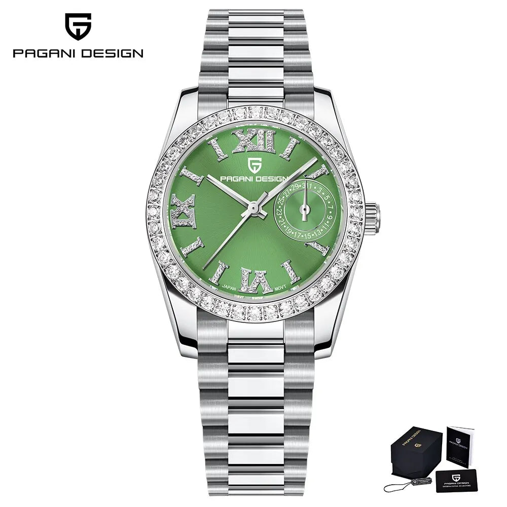 Stunning Pagani Design PD-1776 — Women's Quartz Watch, Crystal-Accented Bezel, Sapphire, 100M [Dial Colour Options]