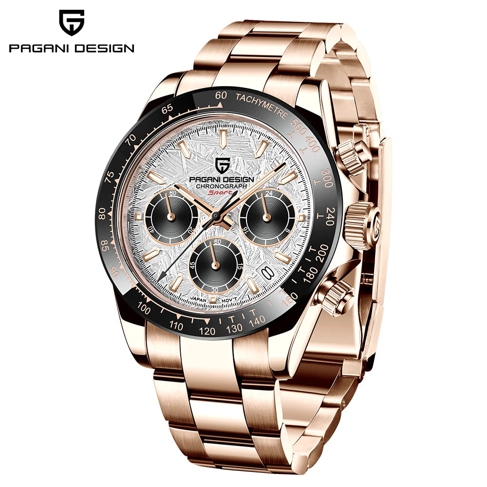 Pagani Design PD-1644 — Racing Chronograph Watch, Ceramic Bezel, 100M Water Resistant [Strap & Colour Options]