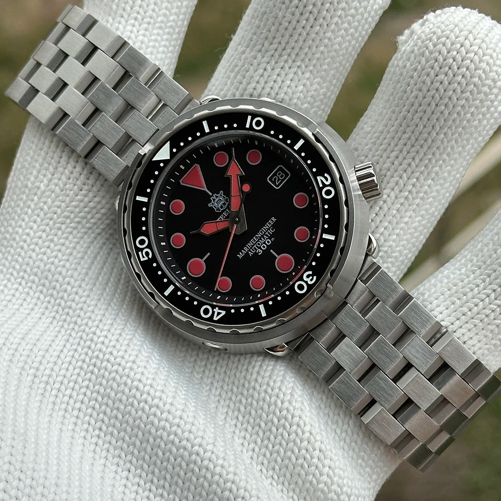 Bold Colour Statement — STEELDIVE SD1975T Upgraded Dial Automatic Shrouded Diver, Ceramic Bezel, 300M Water Resistant [Colour Options & Strap]