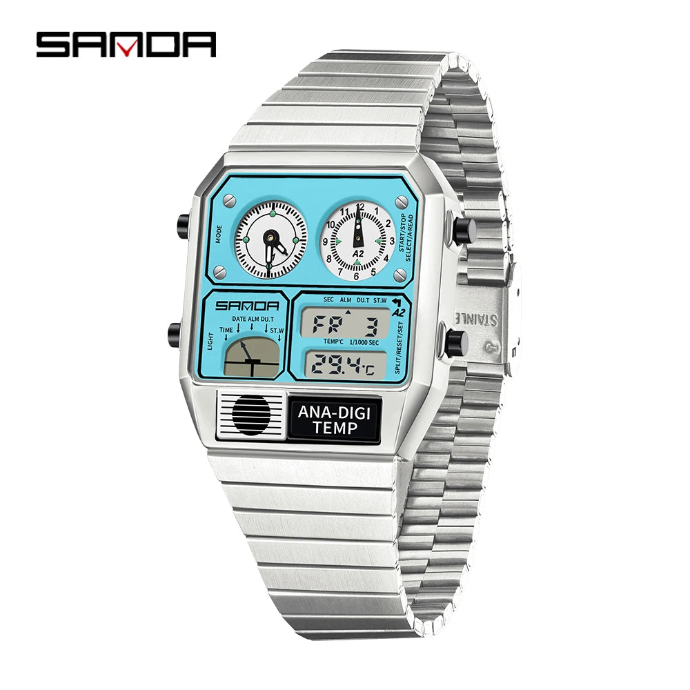 Command Console on Your Wrist — SANDA 3192 Retro Digital-Analog Sport Watch [Colour Options]