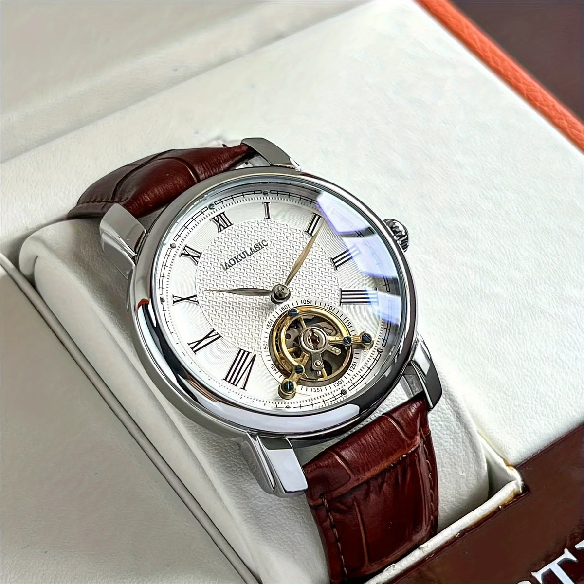 Mens Open Heart Automatic Watch – Hollow Skeleton Dial, Alloy Case, Genuine Leather Strap – All the Look, None of the Price Tag [Colour Options]