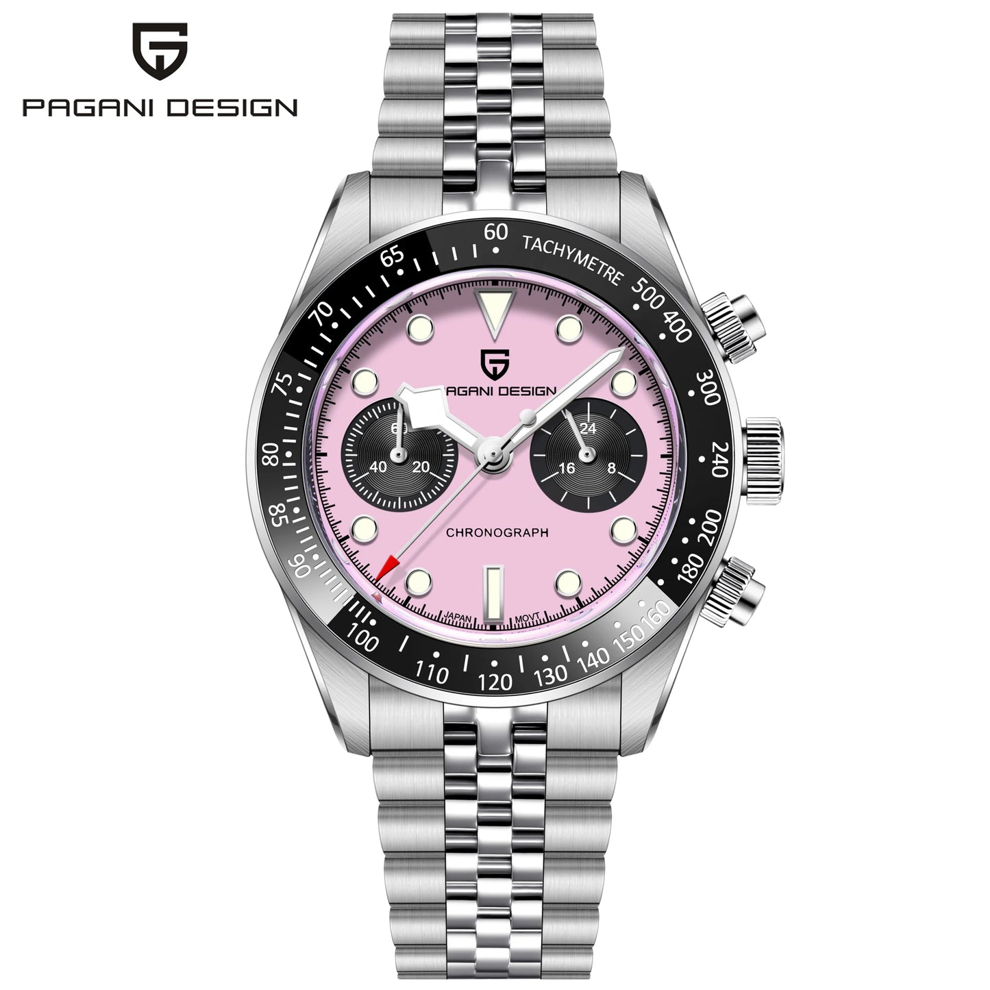 Pagani Design PD-1813 — Panda Dial Chronograph Watch, Jubilee Bracelet, 100M [Premium Colours Dials]