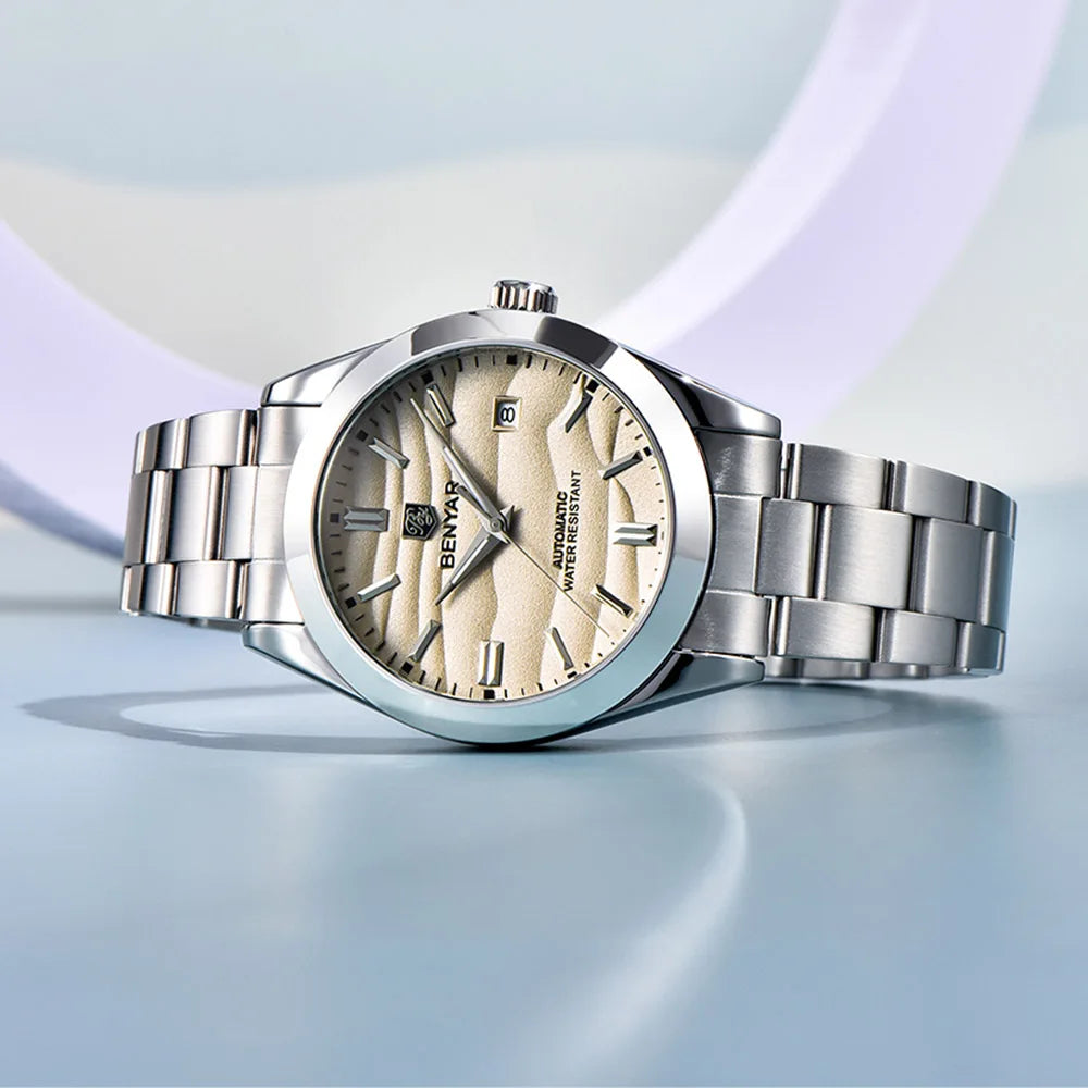 BENYAR Sand Dial BY-5208 — Automatic Watch, Day-Date Arc Window Display [Colour Options]