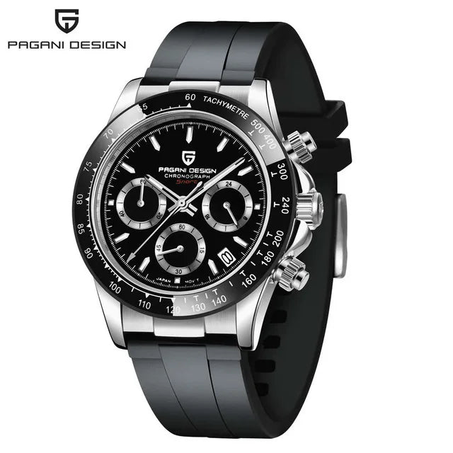 Pagani Design PD-1644 — Racing Chronograph Watch, Ceramic Bezel, 100M Water Resistant [Strap & Colour Options]