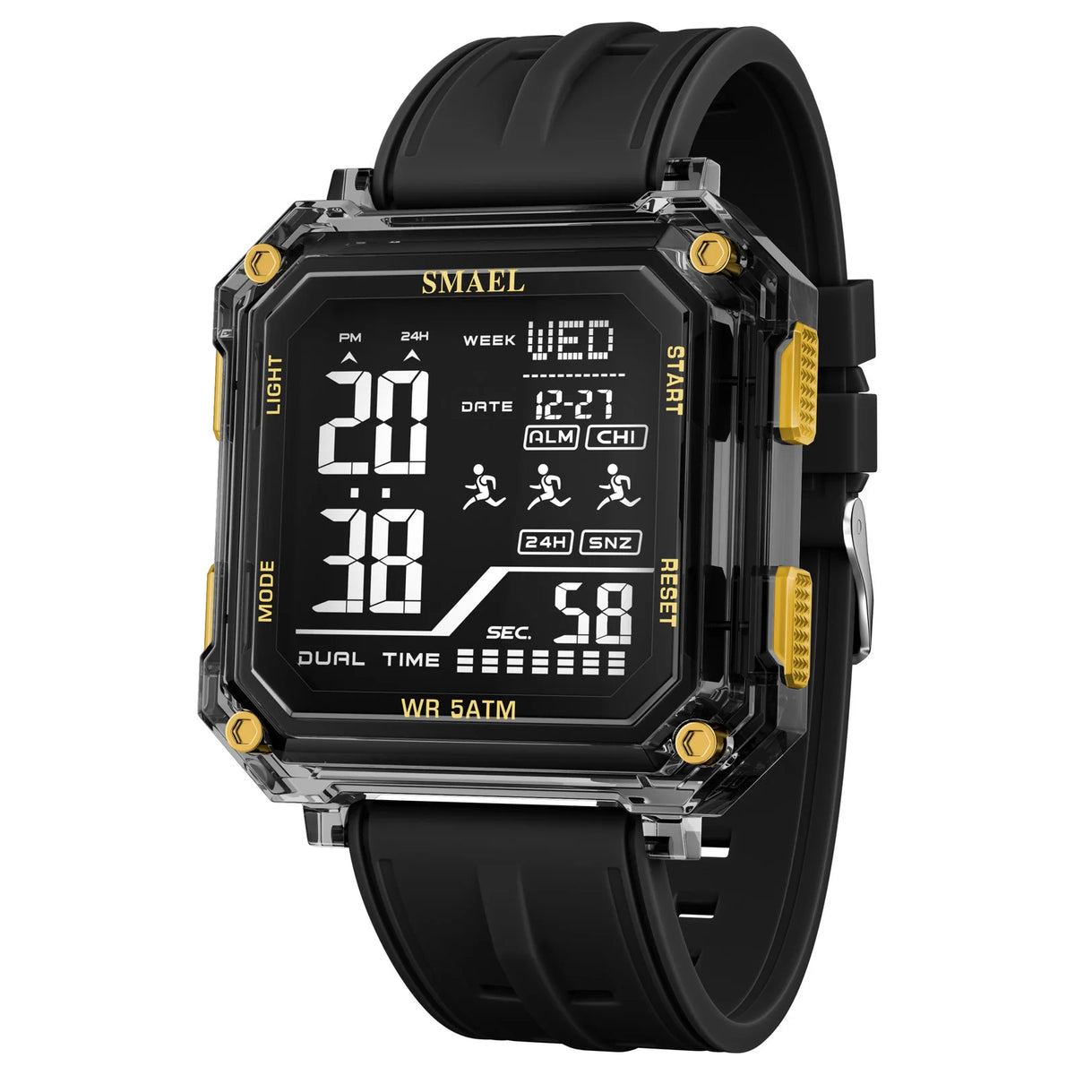 SMAEL Mens Inverse Display Quartz Digital Sport Watch — LED Display, 5 Bar Water Resistant A Looker for Such a great price [Colour Options]