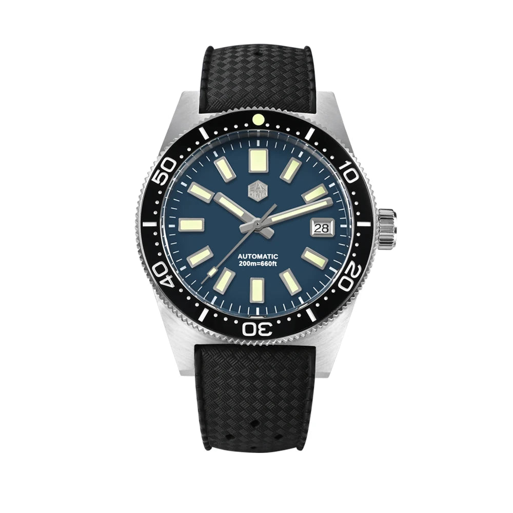 San Martin SN0007 — 62MAS-Style Automatic Diver, Sunburst Dial, 200M Water Resistant [Multiple Dial & Strap Options]