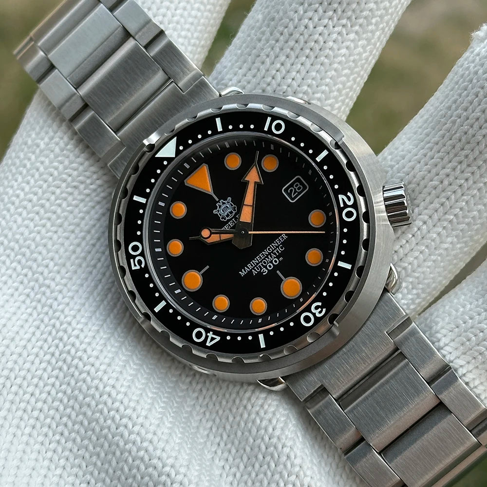 Bold Colour Statement — STEELDIVE SD1975T Upgraded Dial Automatic Shrouded Diver, Ceramic Bezel, 300M Water Resistant [Colour Options & Strap]