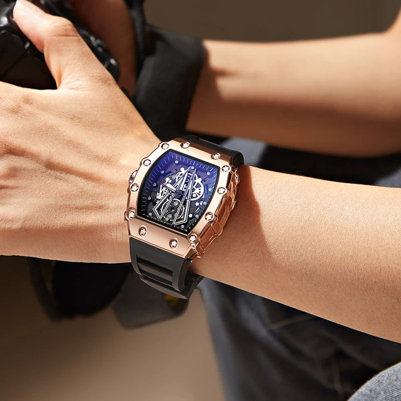 DSERS Track-Inspired Skeleton Quartz Watch — Tonneau Case, Race-Ready Style