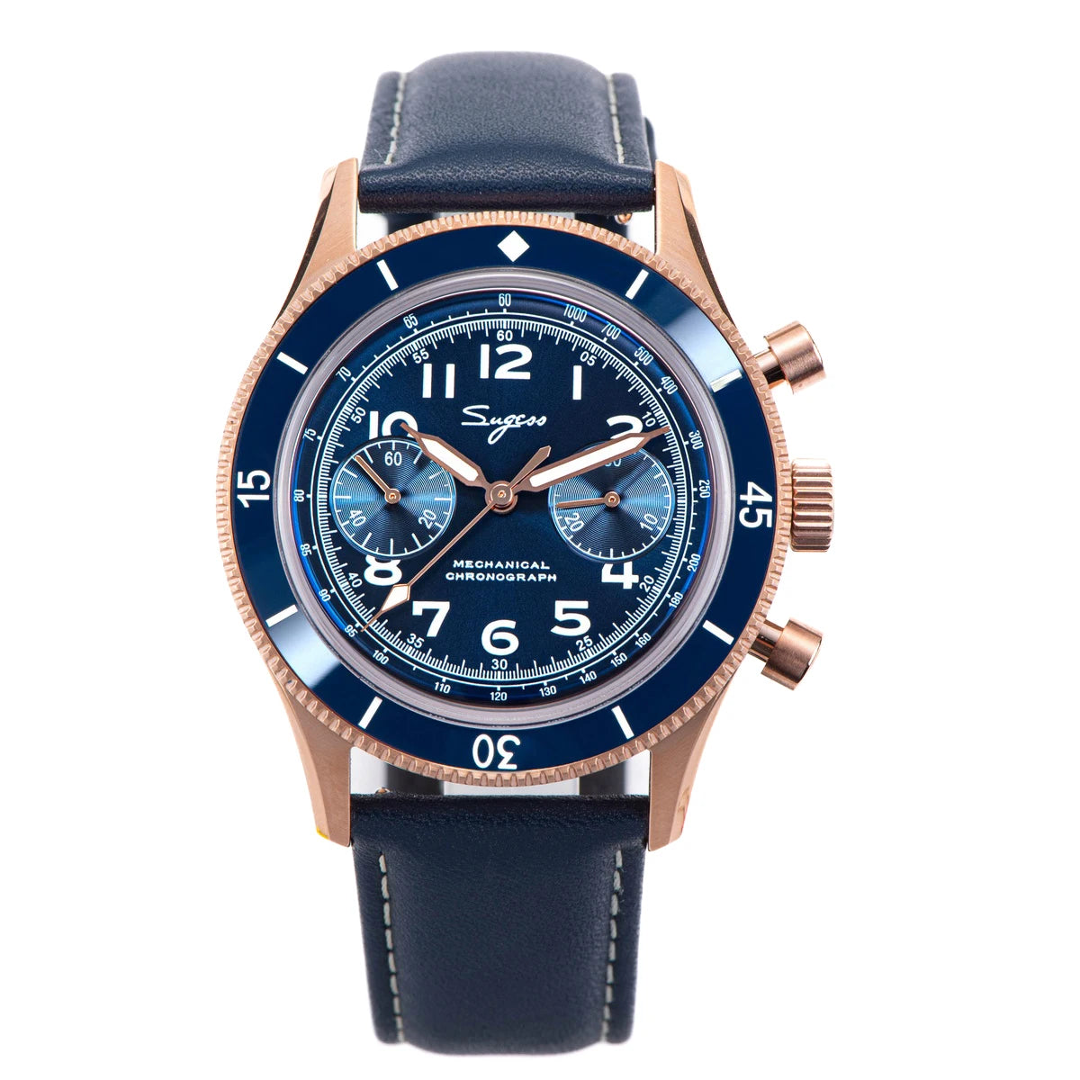 Sugess S423 — Genuine Seagull ST1901 Hand-Wind Chronograph, Pilot Style, Sapphire [Colour Options]