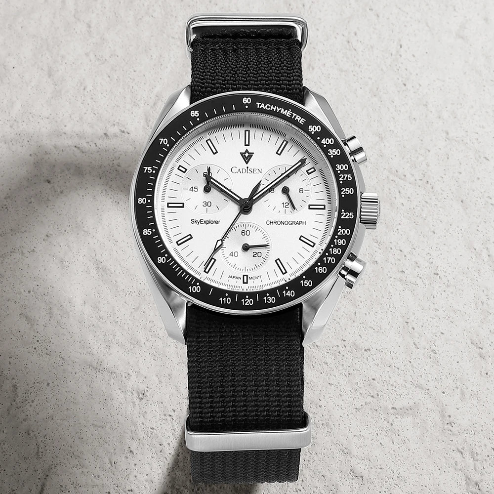 CADISEN C7064 — Genuine VK68 Chronograph, Sapphire Crystal, Canvas Strap — Serious Specs, Honest Price [Colour Options]