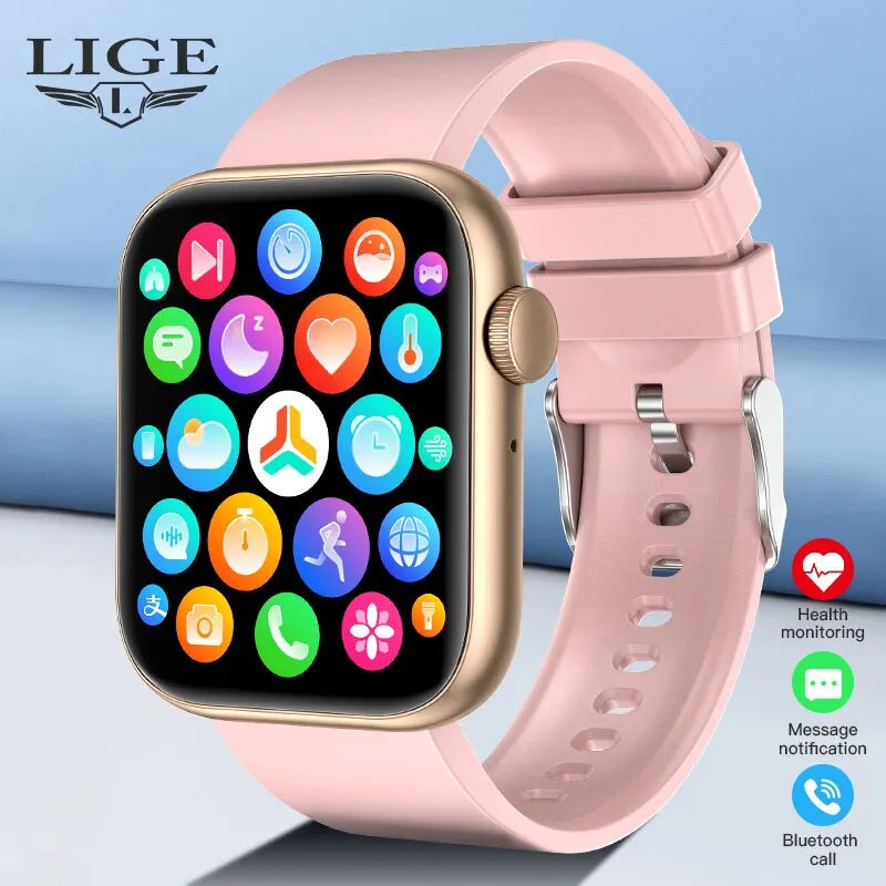LIGE Smart Watch — Wireless Charging, Bluetooth Calling & Fitness Tracker [Multiple Colour & Strap Options]