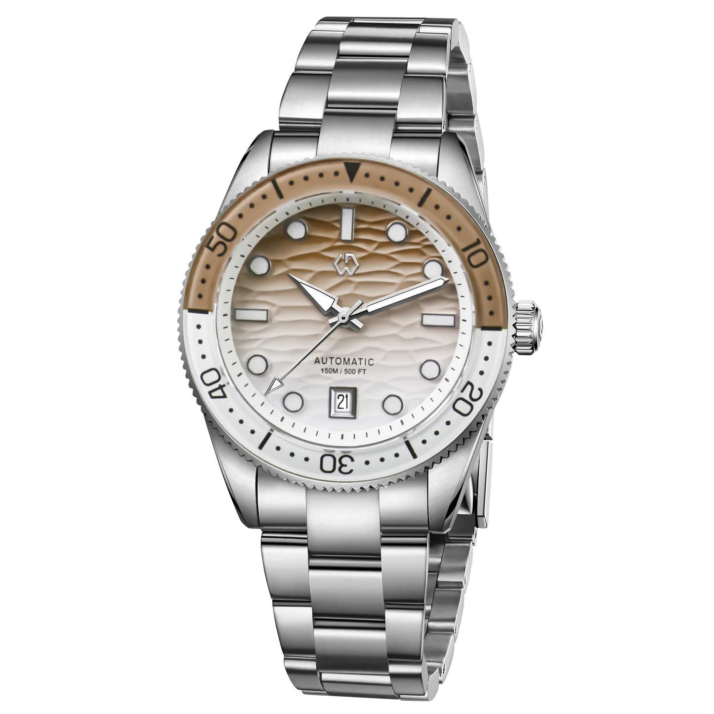 Striking Wishdoit 9012G — Automatic Diver Watch, Ripple Dial, Sapphire Crystal, 40mm Miyota