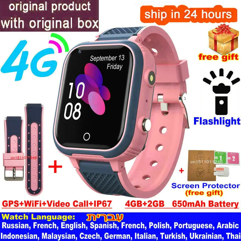 Peace of Mind on Their Wrist — 4G Kids Smart Watch, GPS Tracker, Video Calling & SOS [Colour Choices]