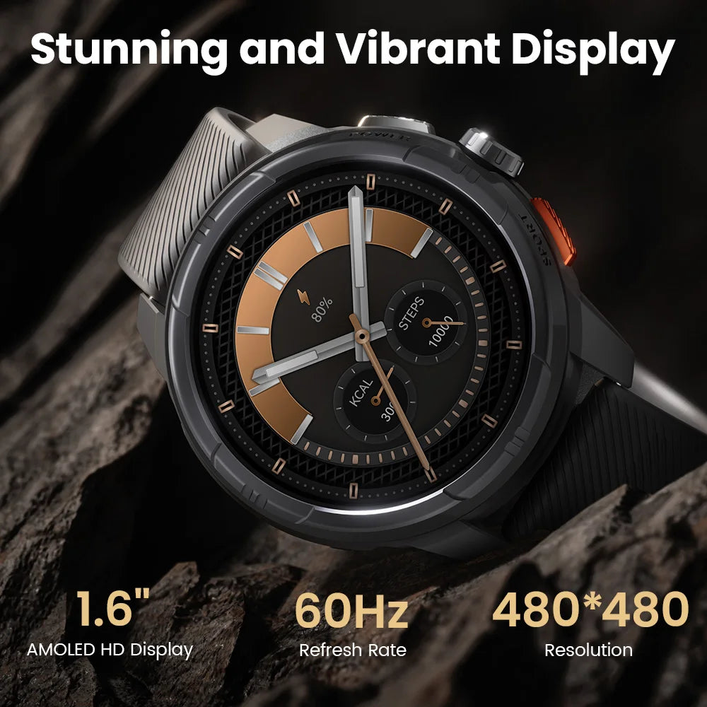 Solar Ultra GPS Smartwatch - 1.6" AMOLED Display, 22-Day Battery, 170 Sport Modes [Multiple Colour Options]