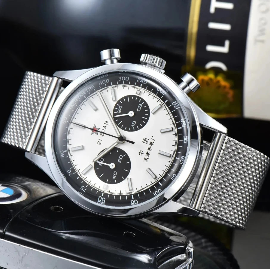 Bold 1963 Pilot Chronograph Watch — Quartz, Vintage Military Style [Colour / Strap Options]