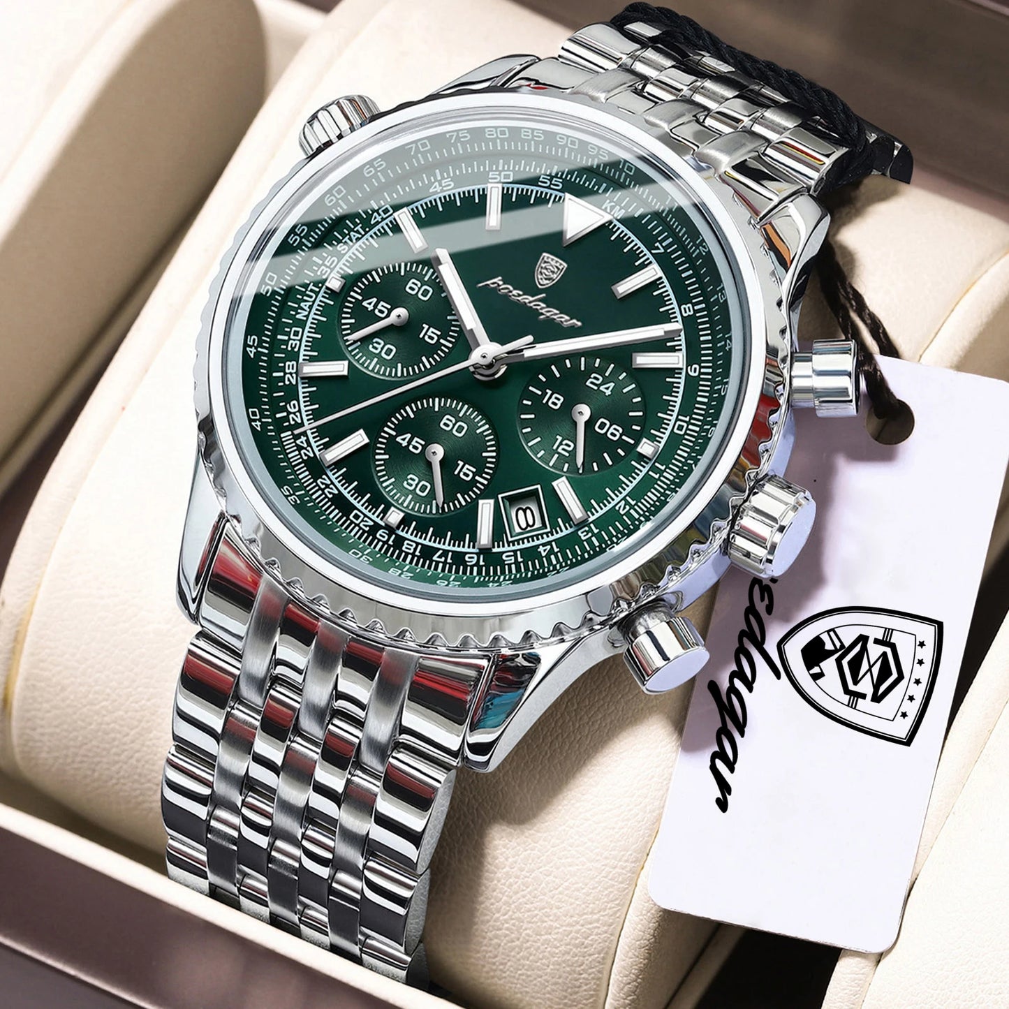 POEDAGAR Chronograph Watch — Bold Style, Real Spec, Real Value [Multiple Colour / Dial Options]
