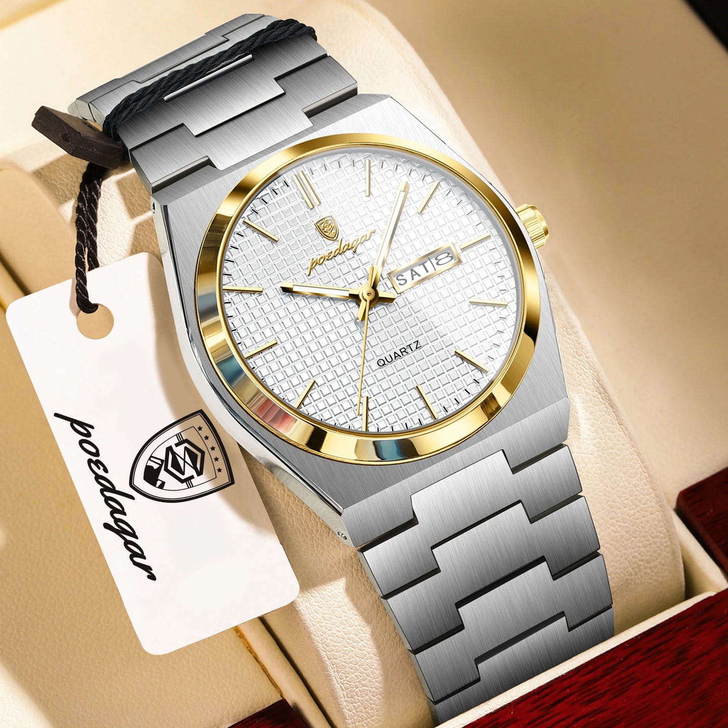POEDAGAR Integrated Bracelet Watch — Cushion Case, Sport-Elegant Style [Multiple Colour & Dial Options]