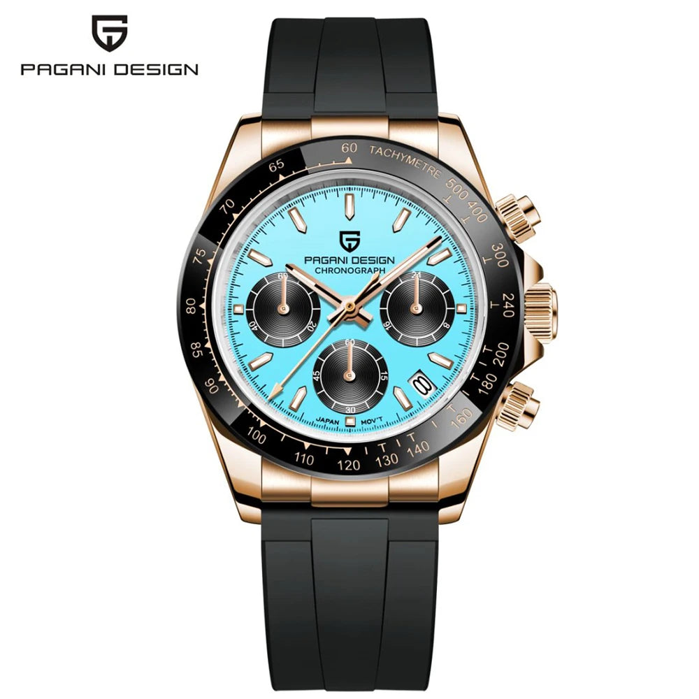 Pagani Design PD-1644 — Racing Chronograph Watch, Ceramic Bezel, 100M Water Resistant [Strap & Colour Options]