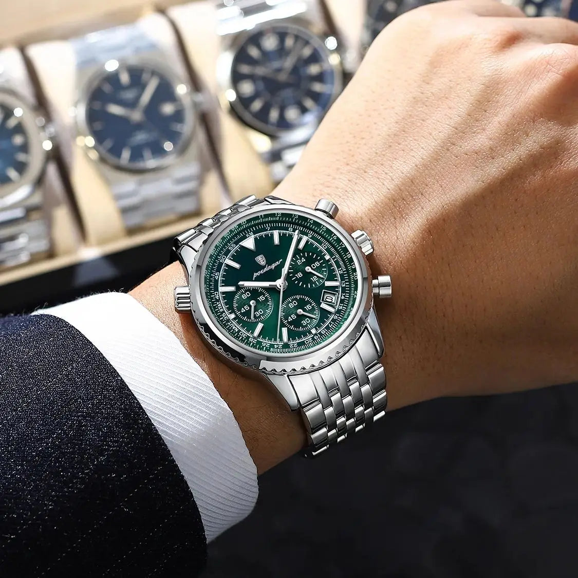 POEDAGAR Chronograph Watch — Bold Style, Real Spec, Real Value [Multiple Colour / Dial Options]