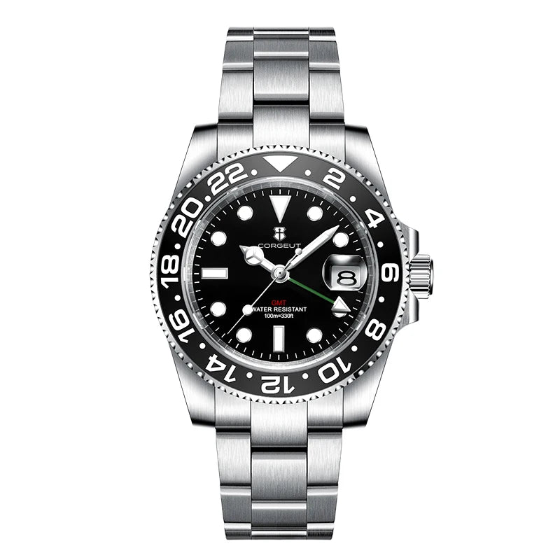 Corgeut GMT Quartz Diver Watch — Iconic Dive Watch Looks, Ceramic Bezel, Unbeatable Value [Multiple Strap & Colour Options]