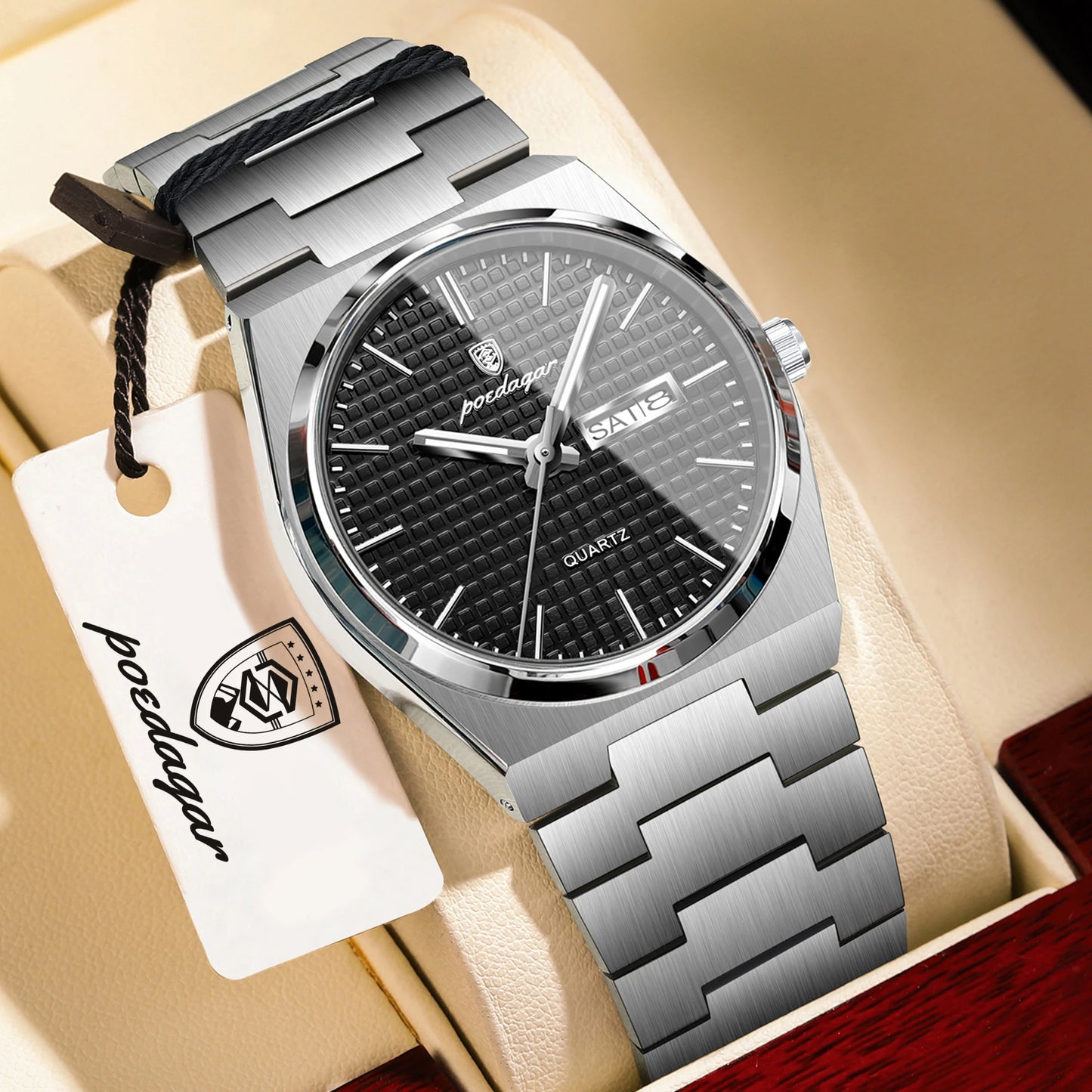 POEDAGAR Integrated Bracelet Watch — Cushion Case, Sport-Elegant Style [Multiple Colour & Dial Options]