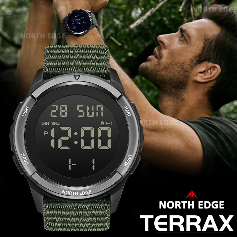 Mens NORTH EDGE TERRAX Digital Sports & Lifestyle Watch — Everyday Ready, Built for Adventure