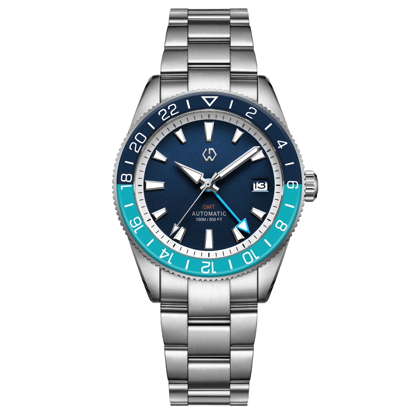 One Real GMT Watch — WISHDOIT 9007 Automatic, Sapphire Crystal Two Straps Included