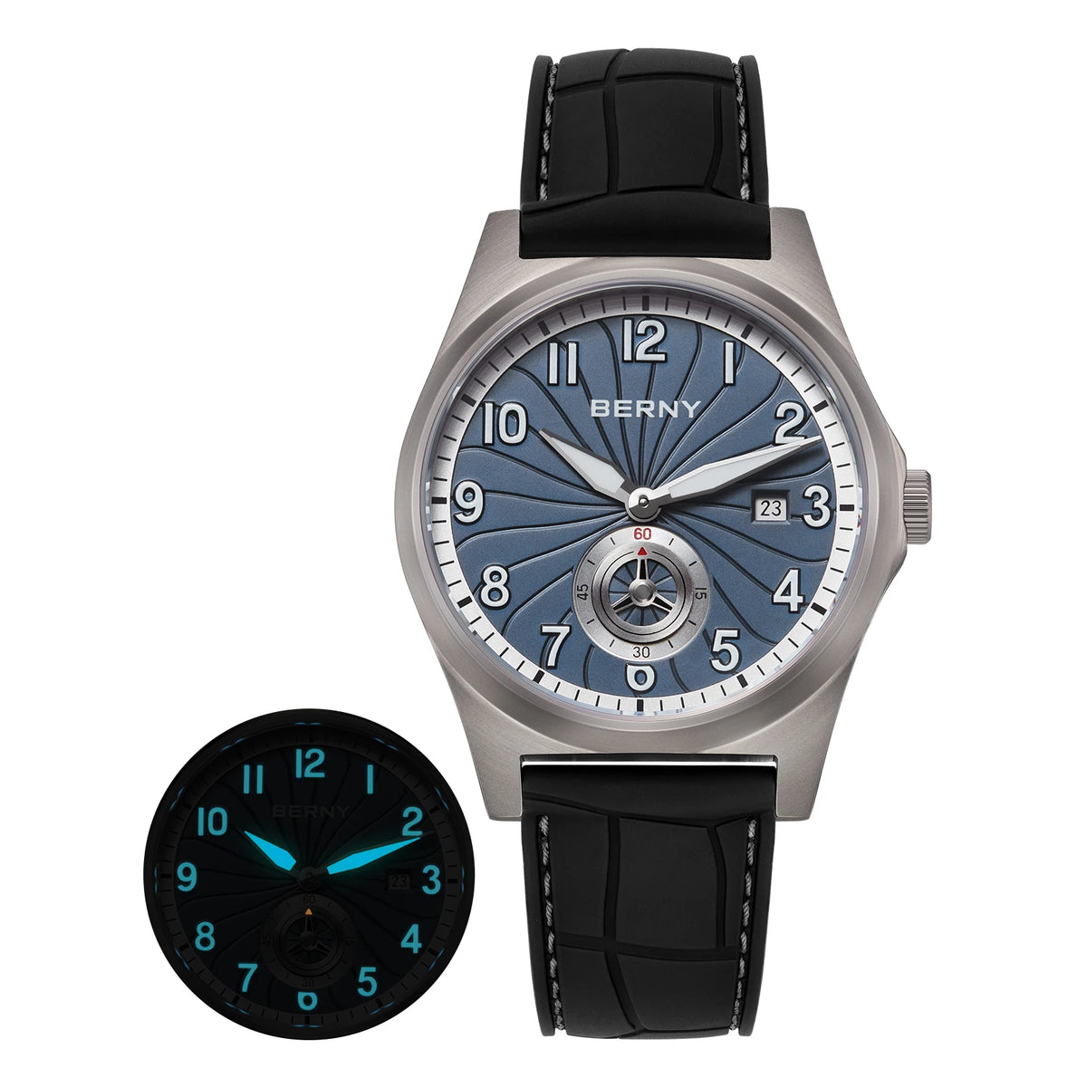 BERNY AMT358 Titanium Beauty — All-Titanium Automatic Watch, 95g, Seagull ST1731 Movement, Sapphire Crystal, 100m Water Resistance, Complete Calendar