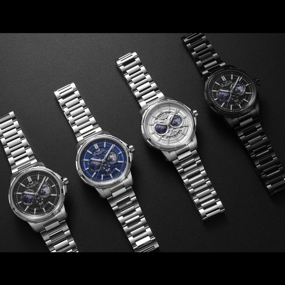 BORIAGE B8002G — Starry Sky Dial Automatic Watch, Sapphire Crystal, Complete Calendar [Colour Options]