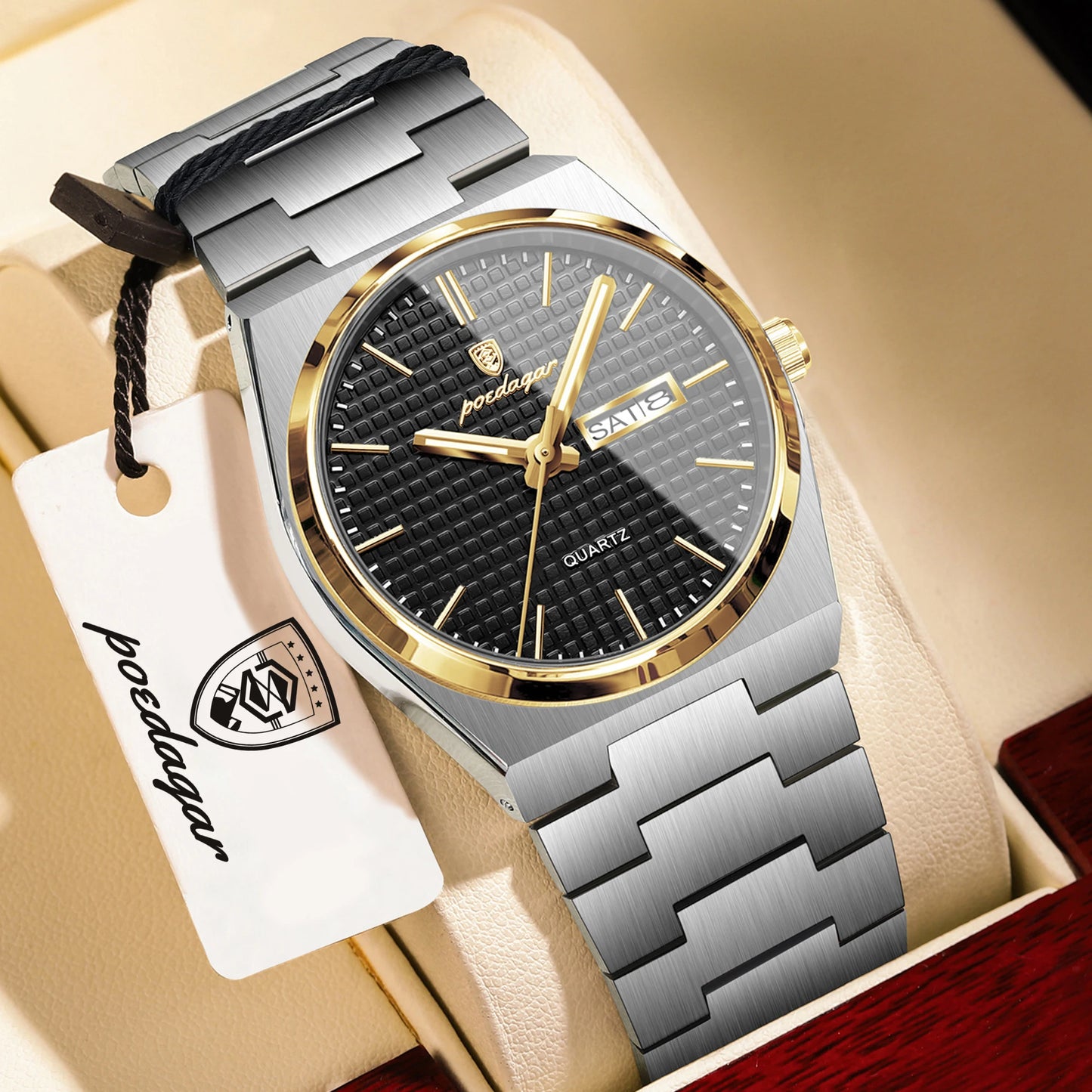 POEDAGAR Integrated Bracelet Watch — Cushion Case, Sport-Elegant Style [Multiple Colour & Dial Options]