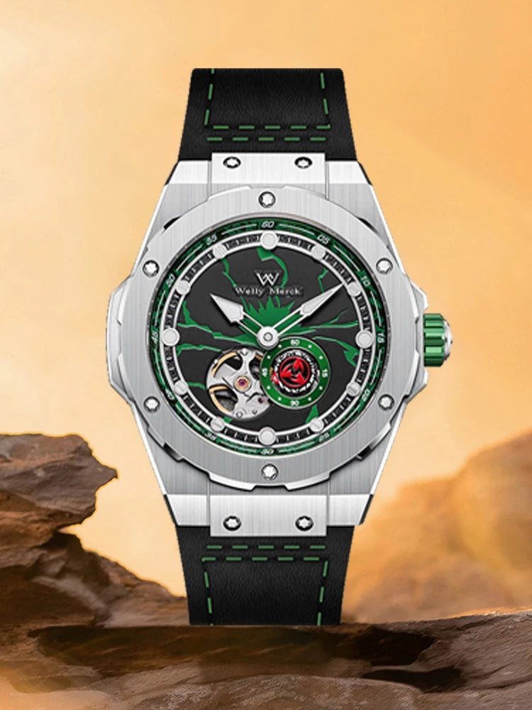 WM Watch Automatic Miyota 8215 — Japanese Automatic Movement, Stainless Steel Case & Leather Band, Sapphire Crystal, 100m Water Resistance, Limited Edition {Colour & Strap Choices]