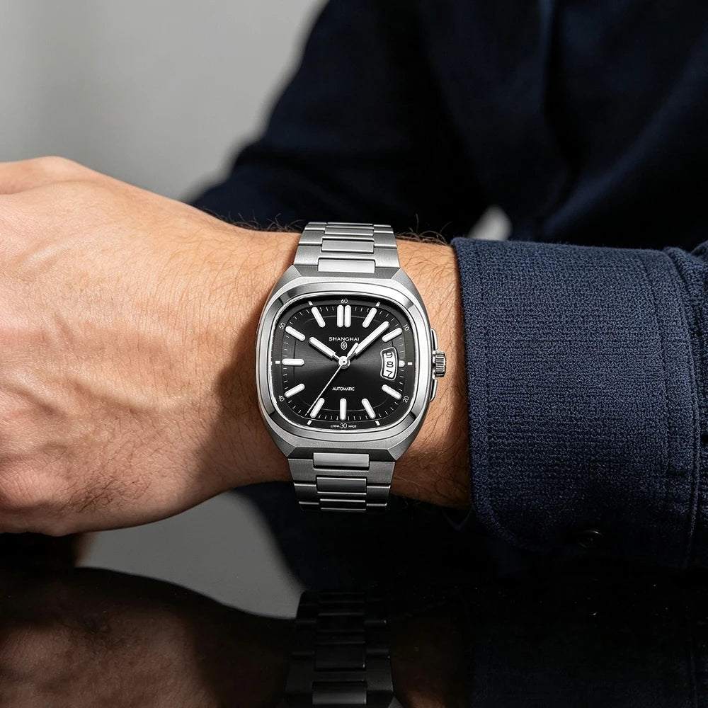 Shanghai SH018 — Vintage Square Case, One of the Best-Looking Automatics on the Market, Sapphire Crystal [Multiple Colour Options]