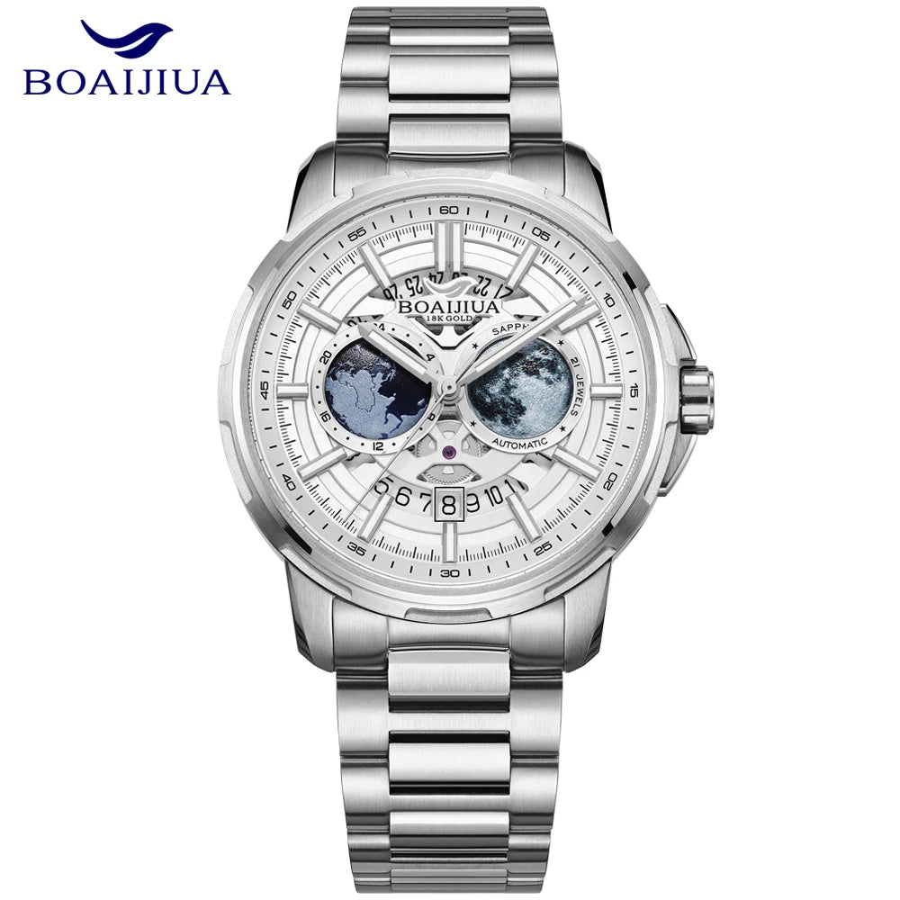 BORIAGE B8002G — Starry Sky Dial Automatic Watch, Sapphire Crystal, Complete Calendar [Colour Options]