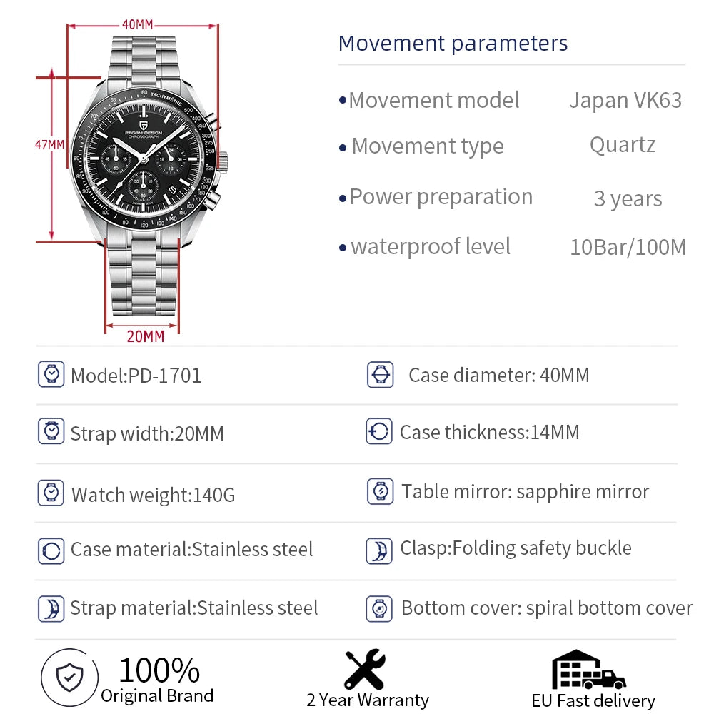 Tribute Collection — Pagani Design PD-1701 Chronograph, Fifth Generation, Tachymeter Bezel
