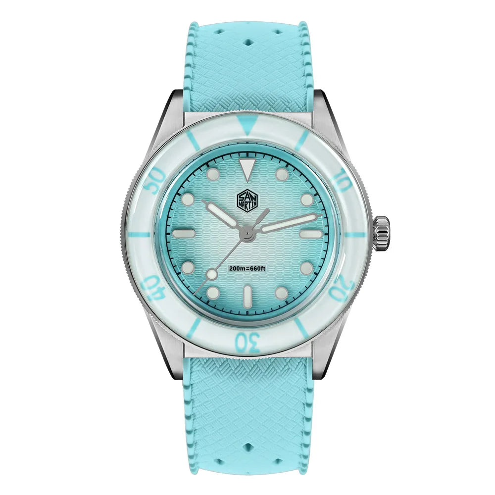 Refined Luxury, Perfected — San Martin SN0151 Ladies Guilloche MOP Watch, Swiss Ronda Movement, Sapphire, 200M