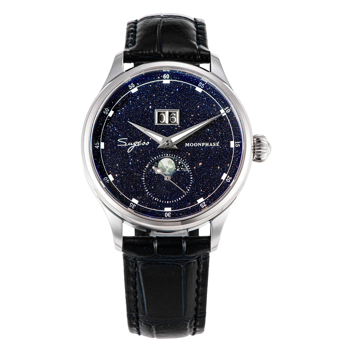 Your Average Moonphase Watch— Stunning Sugess Star Dial Automatic, Sapphire Crystal [Strap & Colour Options]