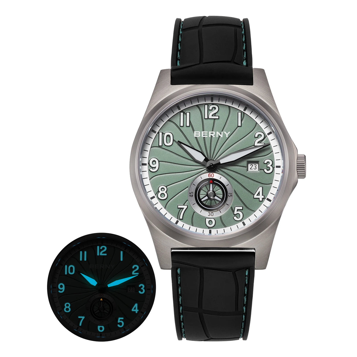 BERNY AMT358 Titanium Beauty — All-Titanium Automatic Watch, 95g, Seagull ST1731 Movement, Sapphire Crystal, 100m Water Resistance, Complete Calendar