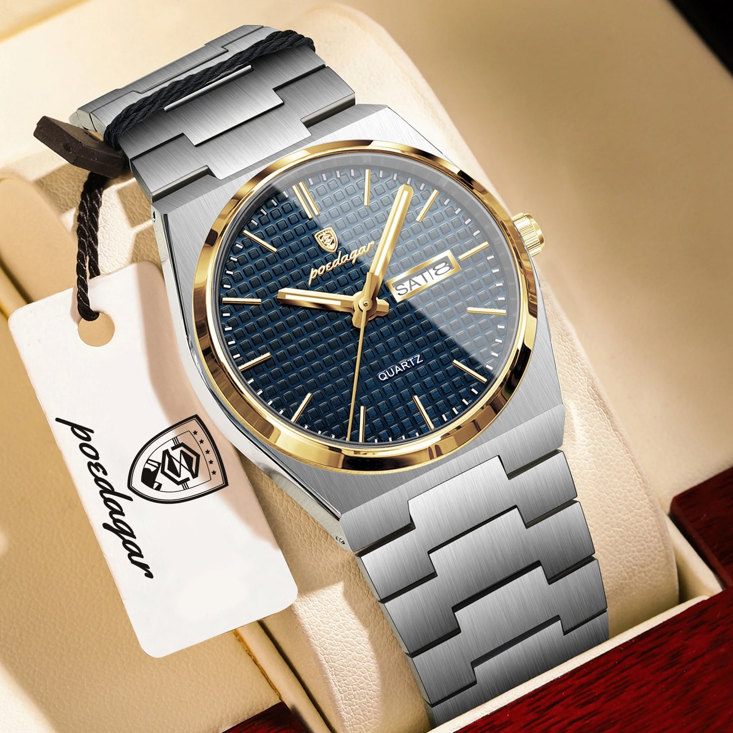 POEDAGAR Integrated Bracelet Watch — Cushion Case, Sport-Elegant Style [Multiple Colour & Dial Options]