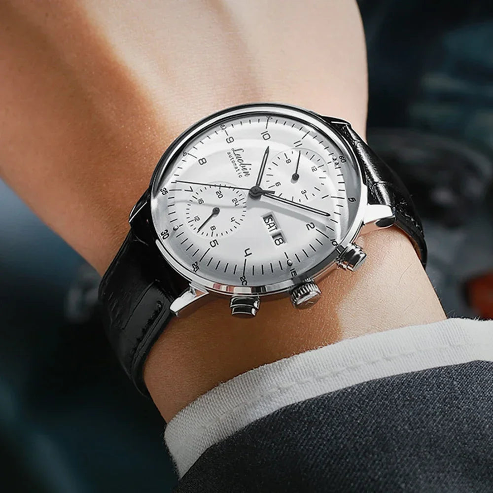 Mens Automatic Mechanical Watch — Week & Date Display, 316L Stainless Steel, 42mm, Luminous, Hardlex Crystal [Dial & Strap Options]