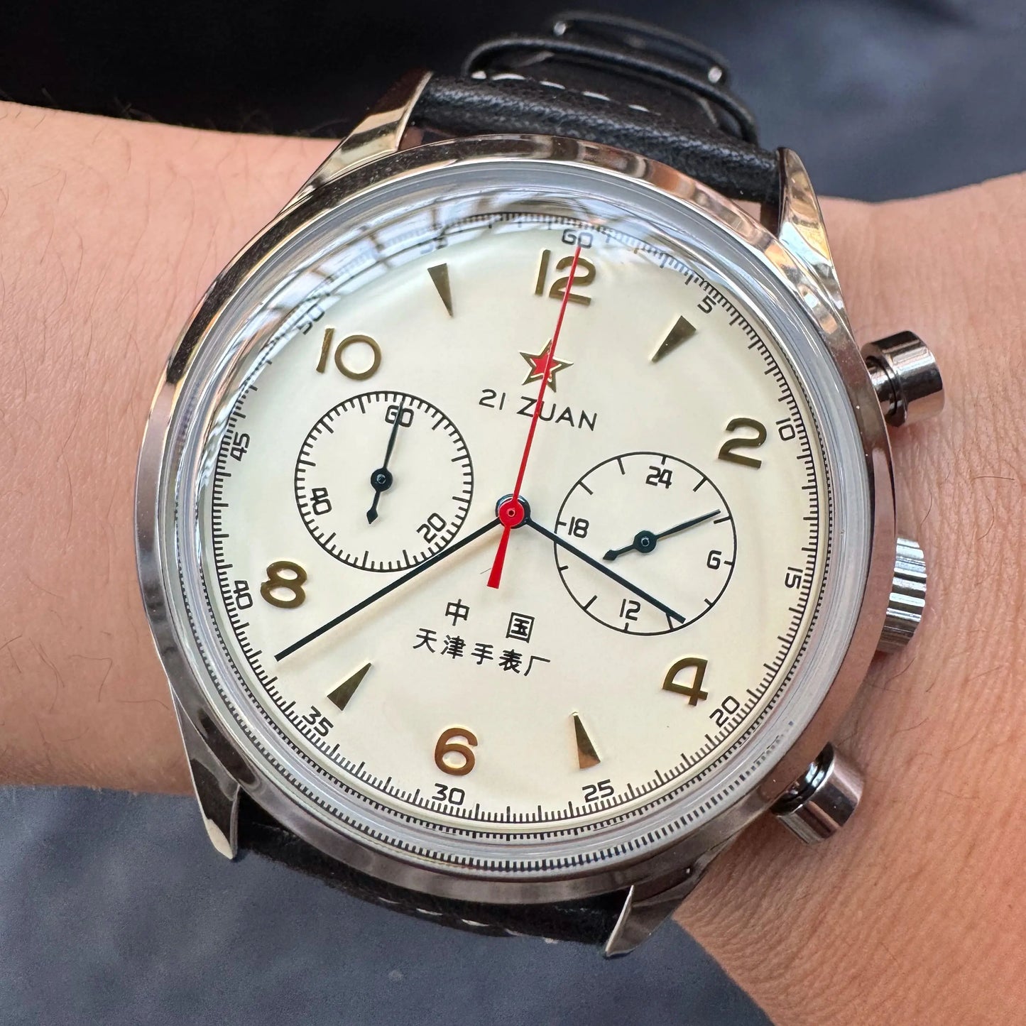 Bold 1963 Pilot Chronograph Watch — Quartz, Vintage Military Style [Colour / Strap Options]